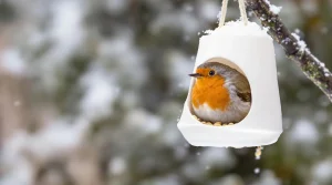 Arrêtez de jeter ce petit pot en plastique : il devient la mangeoire préférée des oiseaux cet hiver
