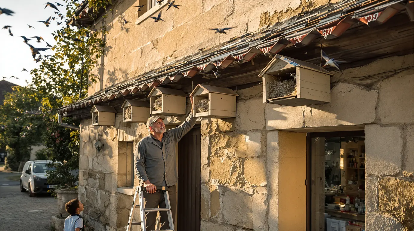 Le bourg de Rosières installe des nichoirs pour favoriser les hirondelles et les martinets Le bourg de Rosières installe des nichoirs pour favoriser les hirondelles et les martinets