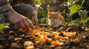 « Ne jetez plus cette peau de fruit » : son odeur fait fuir les chats du potager en un clin d’œil