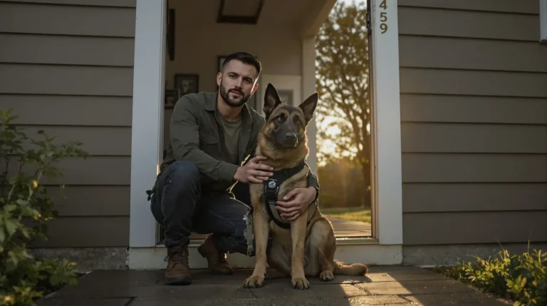 Pour rester avec le Malinois qui l’accompagnait en mission, ce maître-chien choisit de l’adopter